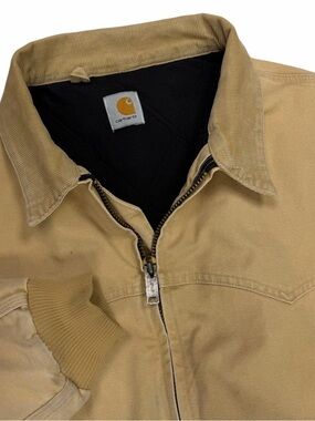 Vintage Carhartt Santa Fe Jacket Mens XL Wheat J14 WET Work Western Lined Canvas